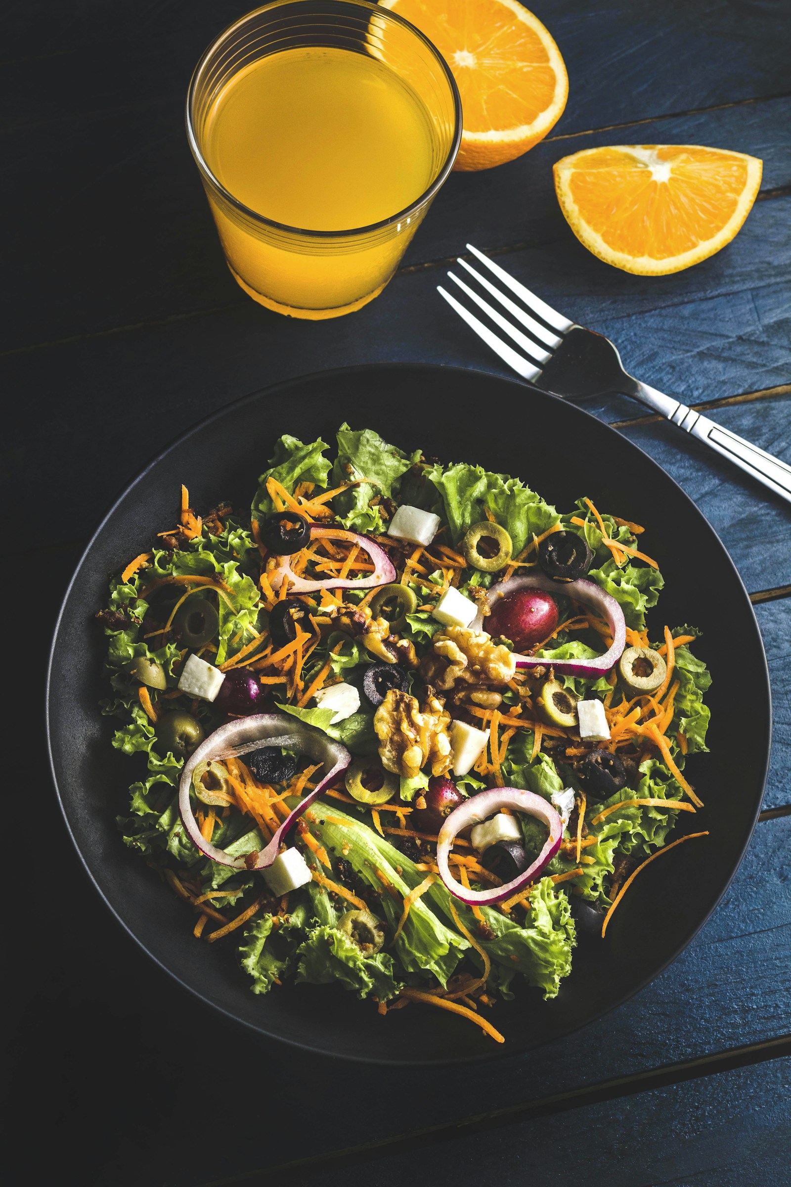 Fresh healthy salad bowl with seasonal vegetables
